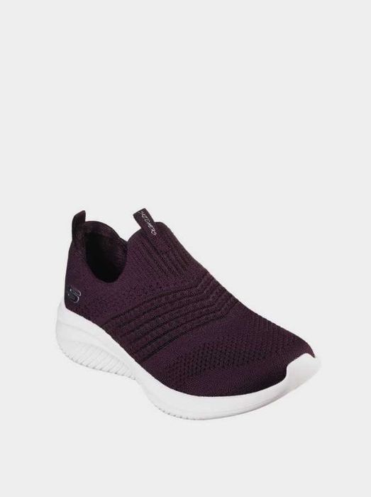 Жіночі сліпони skechers / оригінальні сліпони бордового кольору
