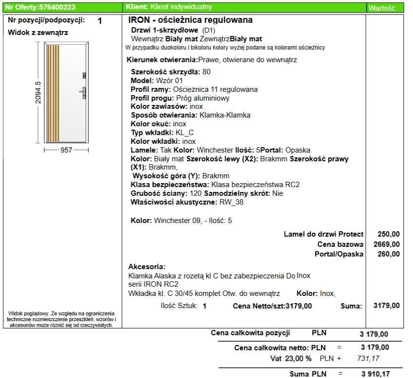 Drzwi Wikęd Iron klatkowe 80 prawe RC2 38dB . Wyprzedaż ekspozycji