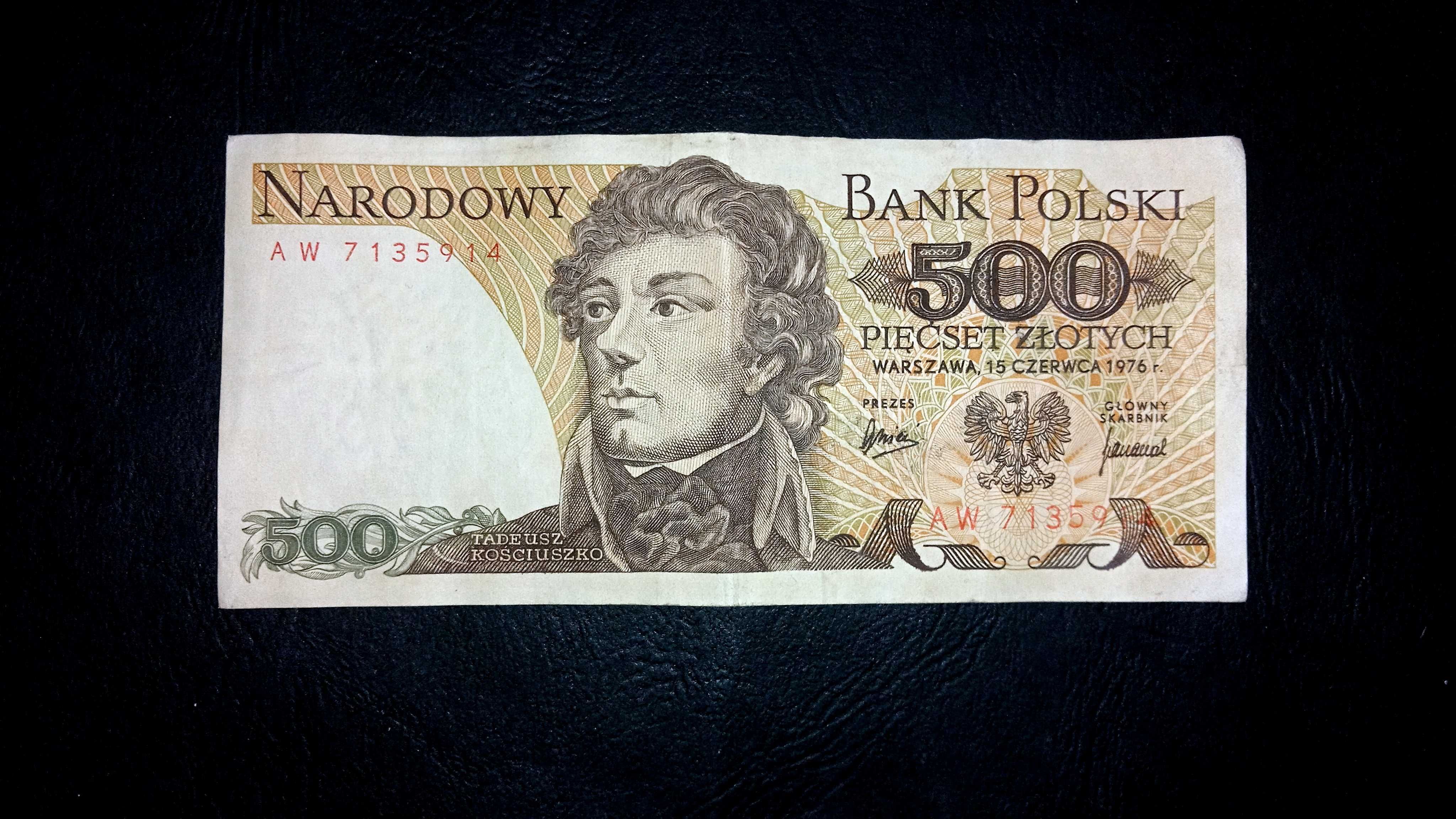 Banknot PRL 500 zł 1976   AW