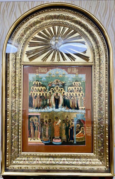 Ікона Покрова Пресвятої Богородиці. Кіот 135 х 85 см..
