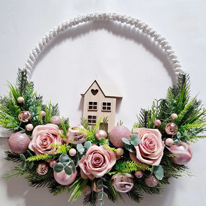 Wieniec świąteczny makramowy