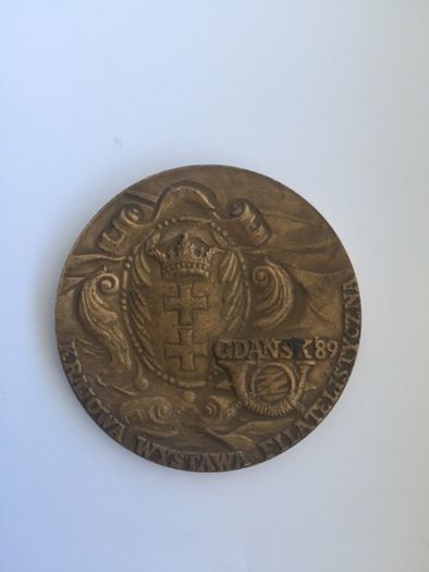 Medal kolekcjonerski Krajowa Wystawa Filatelistyczna Gdańsk 1989 PRL