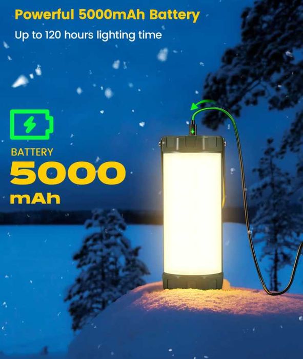 Фонарик, светильник,  с аккумулятором 5000 мАч