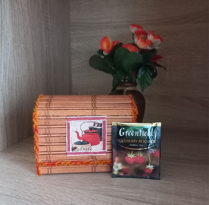 Коробка з чаем greenfield грінфілд кошик корзинка скринька декор