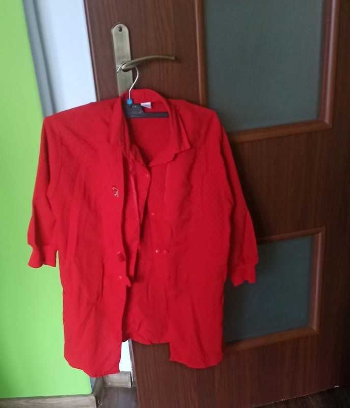 Komplet spódniczka z kokardką i bluzka w kropki vintage