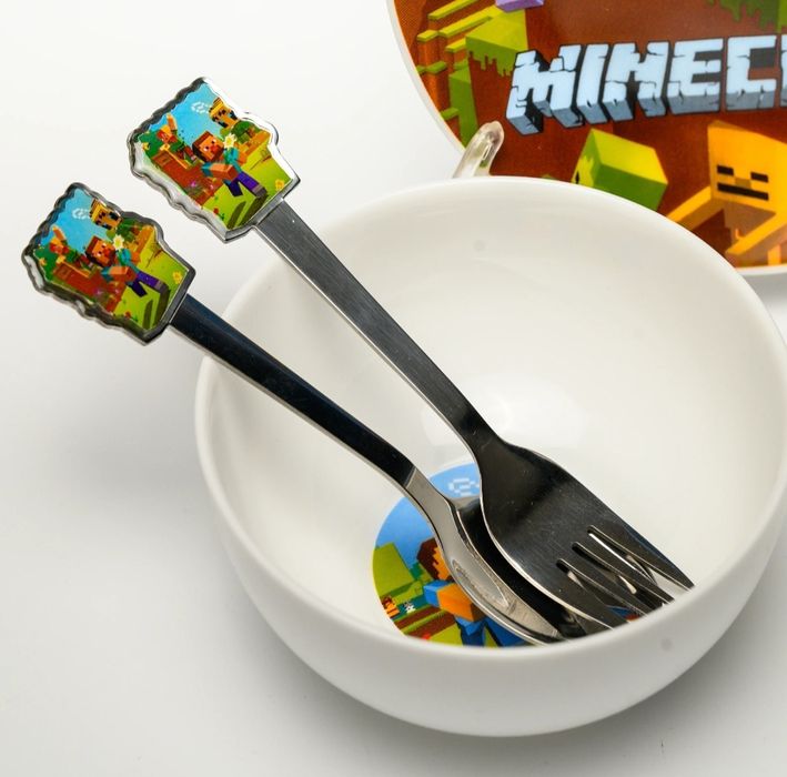 Дитячий набір посуду зі склокераміки (Майнкрафт)