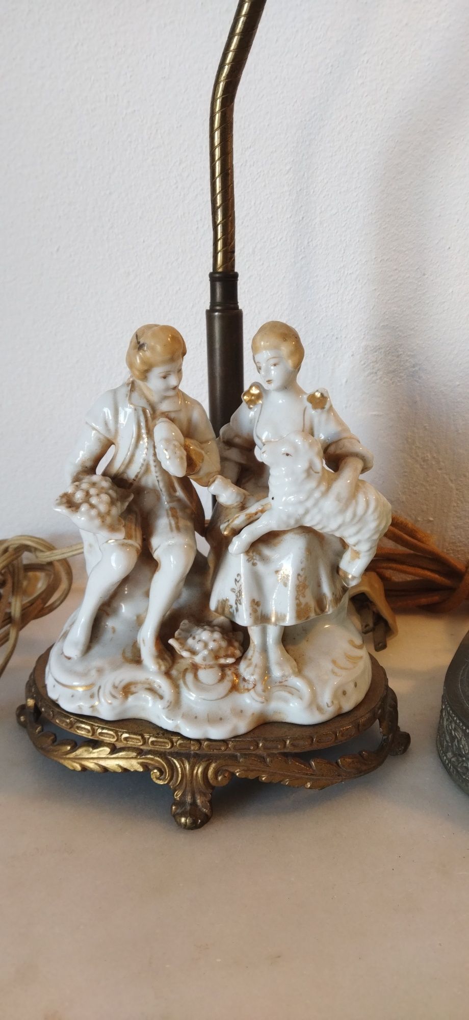 Abajur lâmpada Vitoriano Porcelana