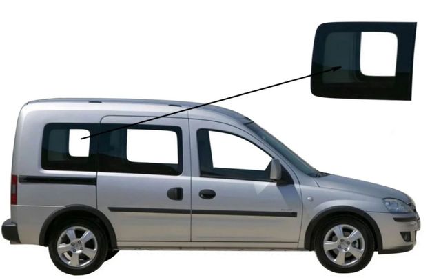 Боковое стекло правое заднее за раздвижной дверью Opel Combo Комбо