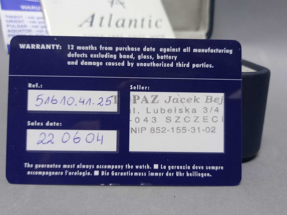 Atlantic Wolrldmaster 5161 Męski zegarek naręczny, mechaniczny,