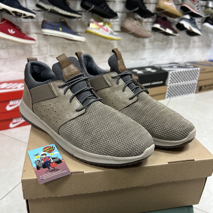 Чоловічі кросівки Skechers Delson сітка шкіра 48 р хакі легкі бу спорт