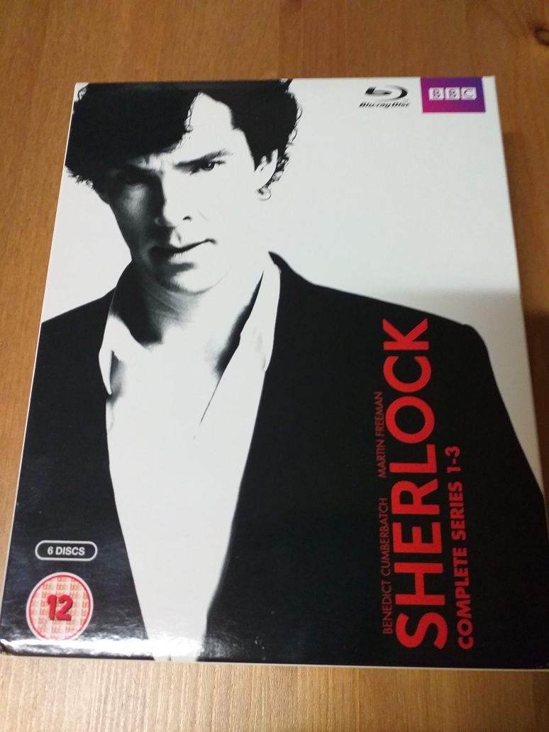 Sherlock Blu ray,6 discos,serie 1,2,3,BBC,legendas inglês,envio ctt