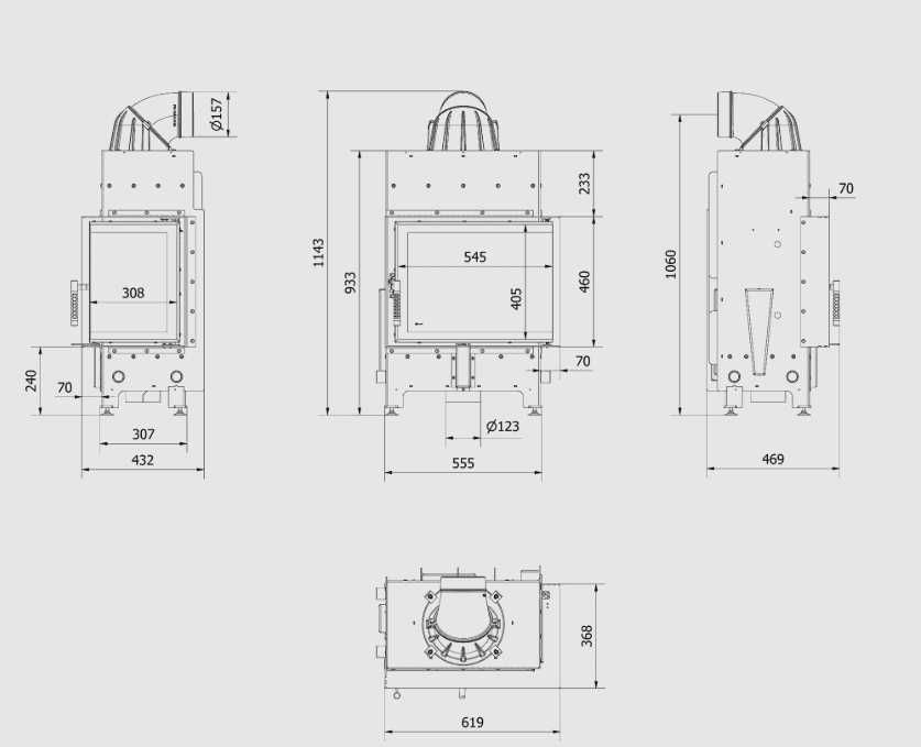 Kominek narożny w zabudowie wkładem FLOKI S 10 Lat GWARACJI Ząbkowice
