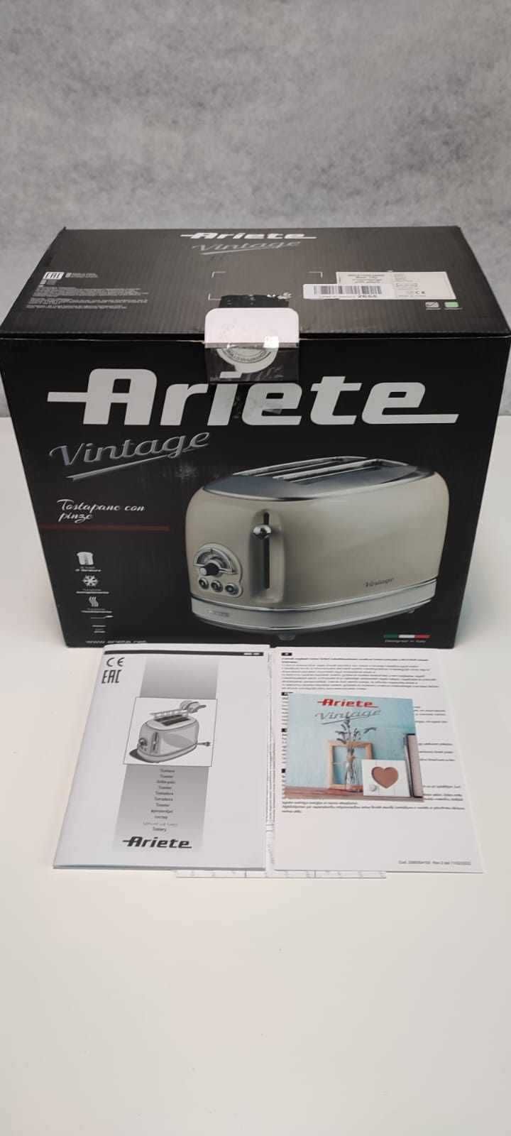 Toster Ariete Vintage Beżowy 810W - opiekanie podgrzewanie rozmrażanie