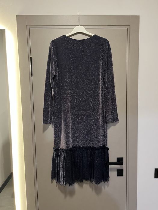 Синя сукня з блискітками та мереживом нова, guitar 42 L з бірками