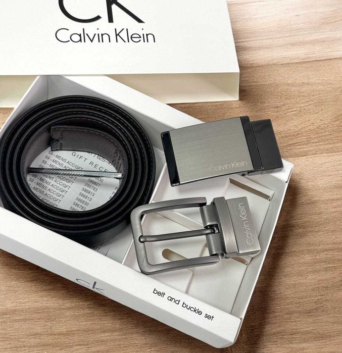Кожаный ремень CALVIN KLEIN, ремень Кельвин Кляйн, наложка