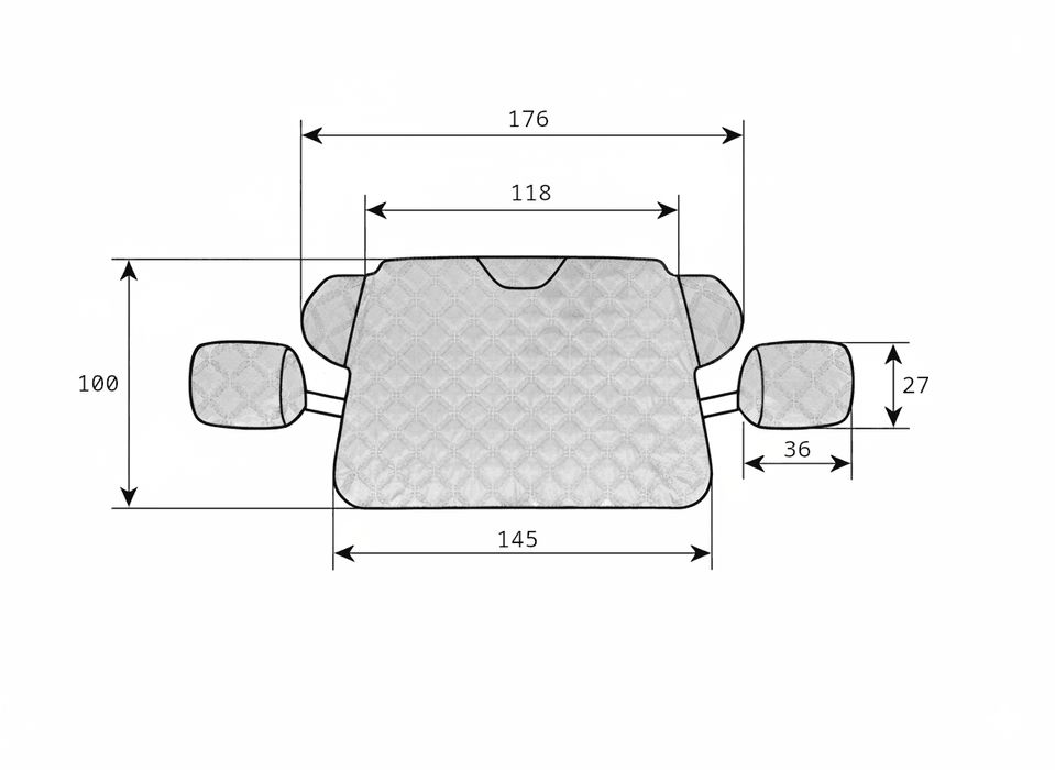 Osłona Antyszronowa na Szybę Samochodu i na Lusterka 145x100 cm
