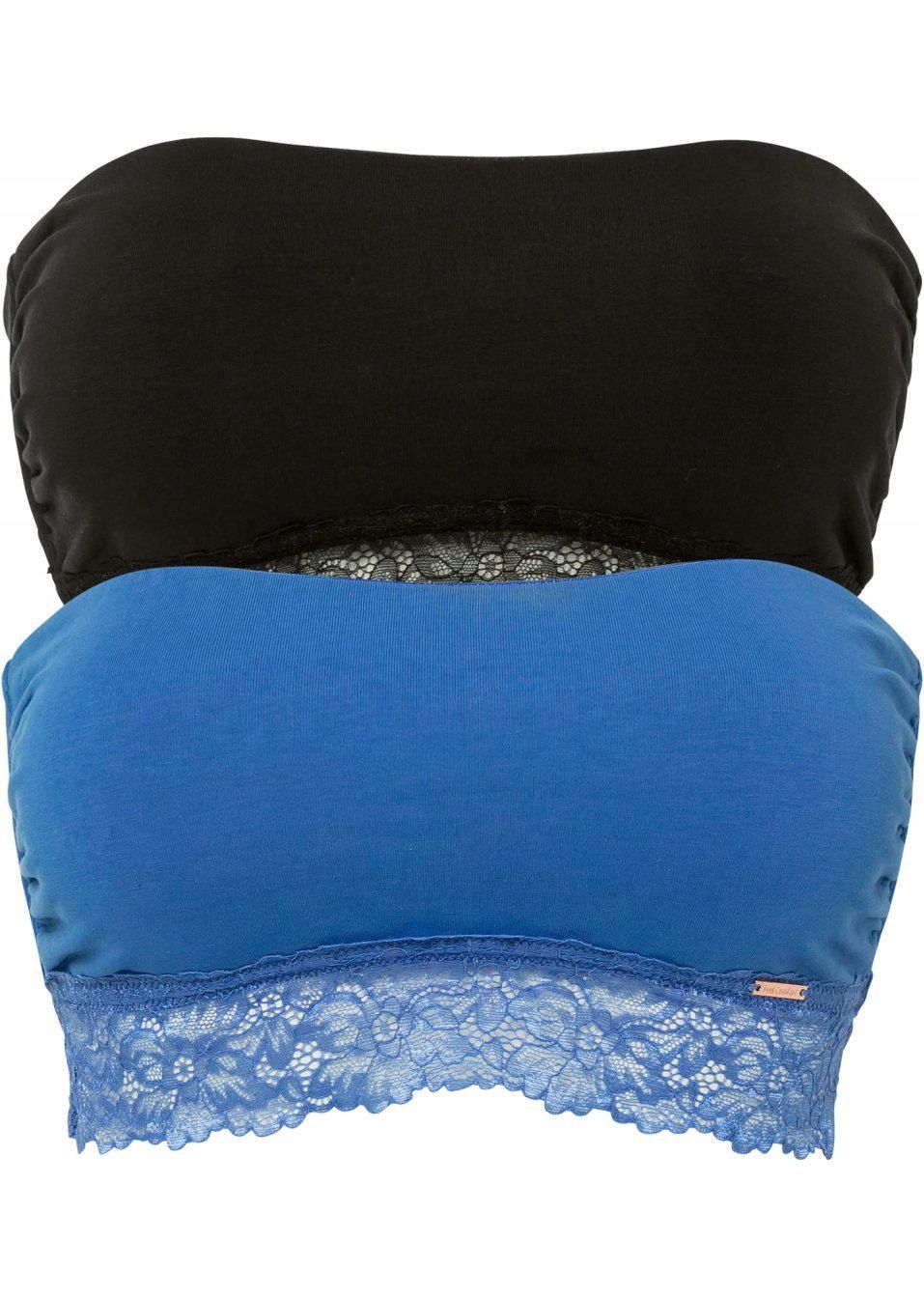B.P.C 2-pak krótkich topów bandeau z koronką r.48/50