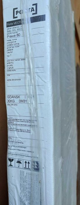 Drzwi wewnętrzne PORTA Vector T prawe 80 białe przylgowe płyta otwor.