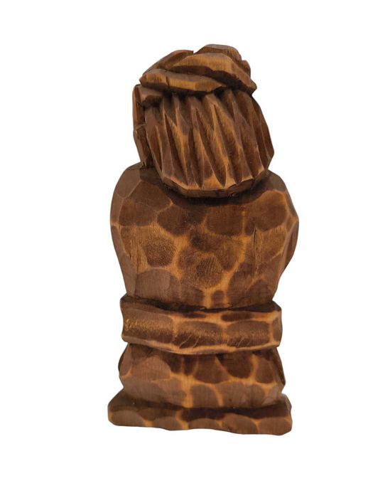 Rzeźba Jezus Chrystus Frasobliwy 20 cm Jasny Brąz Lewa Dłoń