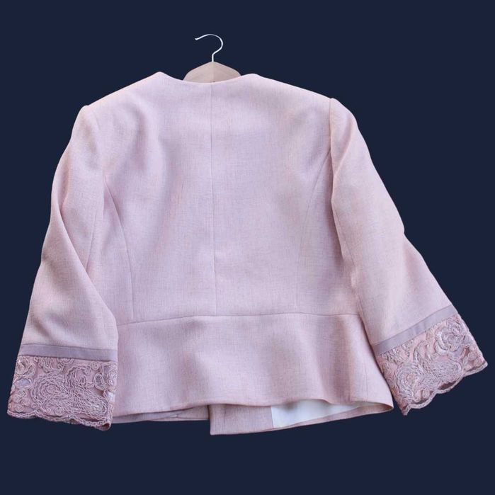 Conjunto Casaco/ Top/ Saia (50) rosa salmão