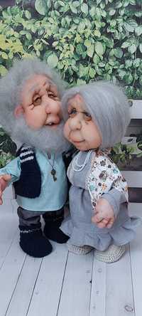 Интерьерная пара кукол  бабушка с дедушкой, ручная работа.