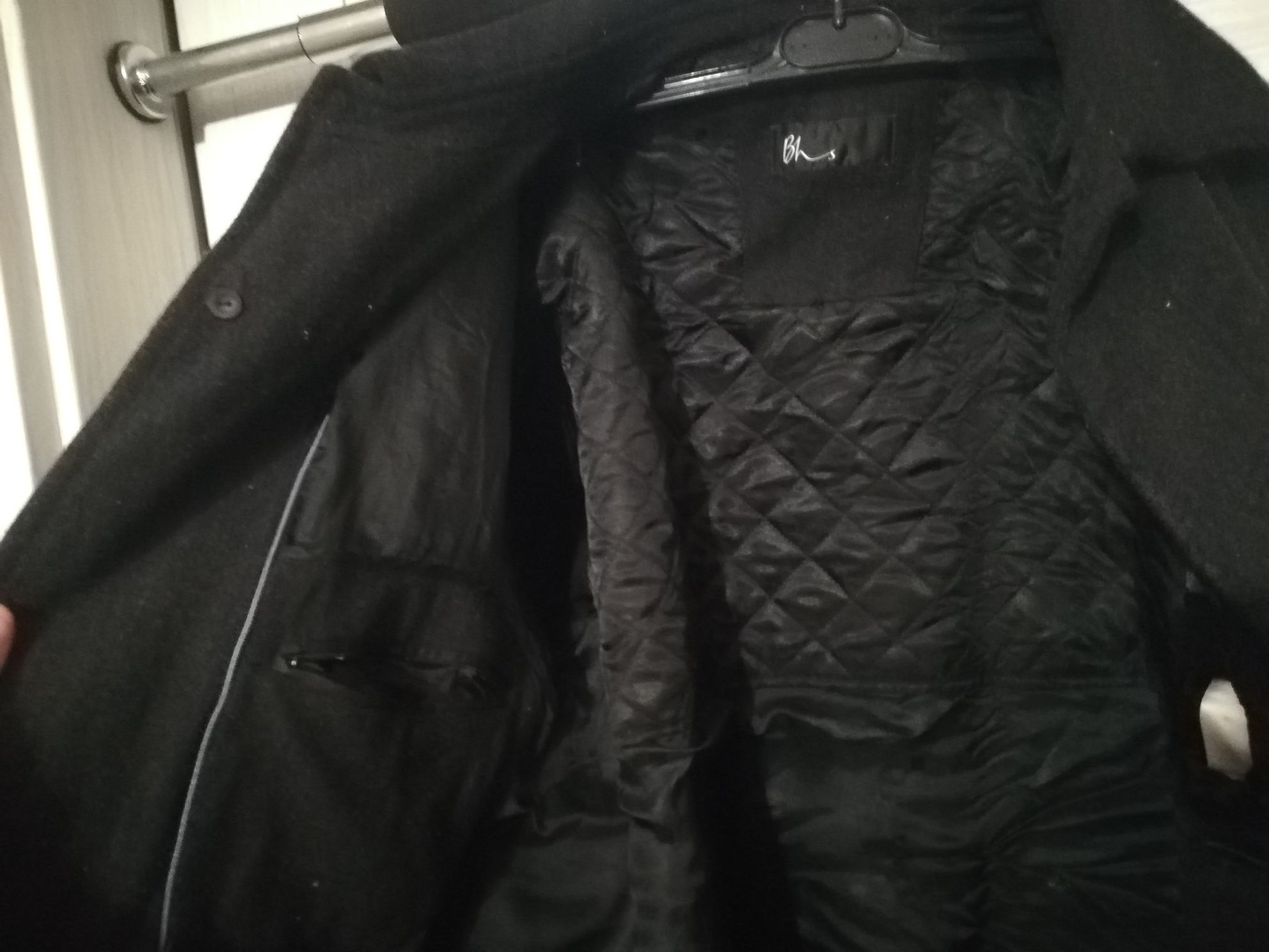 Płaszcz męski na zimę zimowy BHS 100 cm długości ciepły