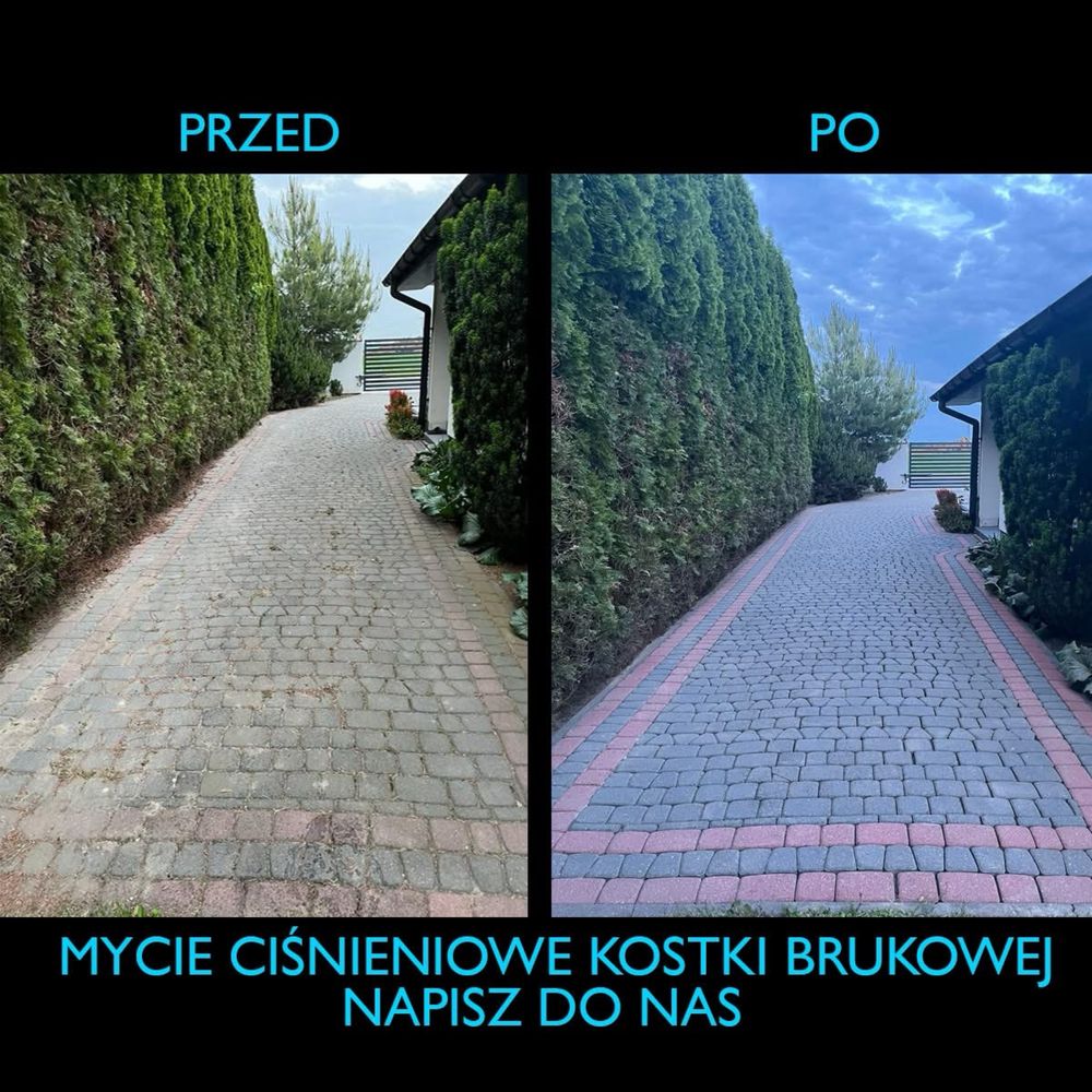 Mycie cisnieniowe kostka elewacja ogrodzenia
