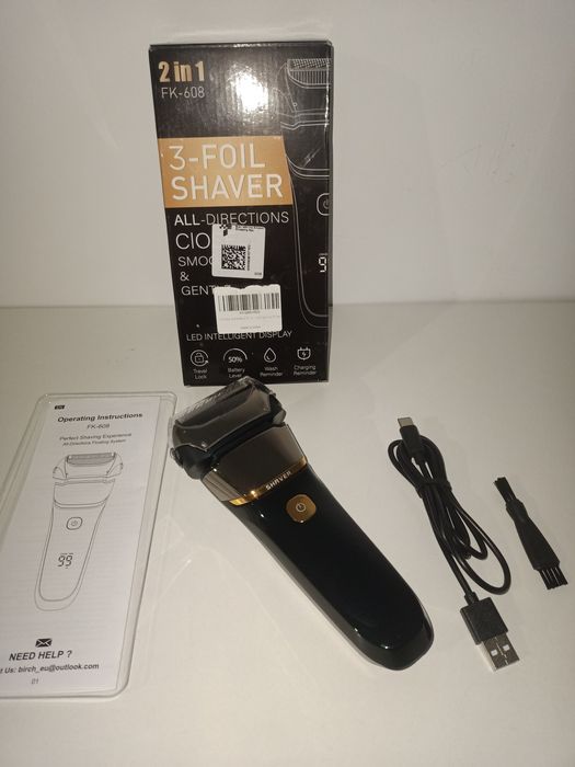 Męska golarka foliowa, 2 w 1, golarka męska, elektryczna, ładowana usb