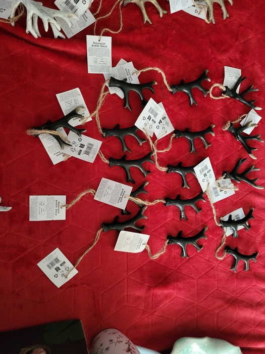 Zestaw 20 Zawieszek dekoracyjnych świątecznych poroże renifera