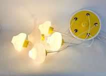 Lampa kaskadowa żółta MEOS retro vintage PRL space age