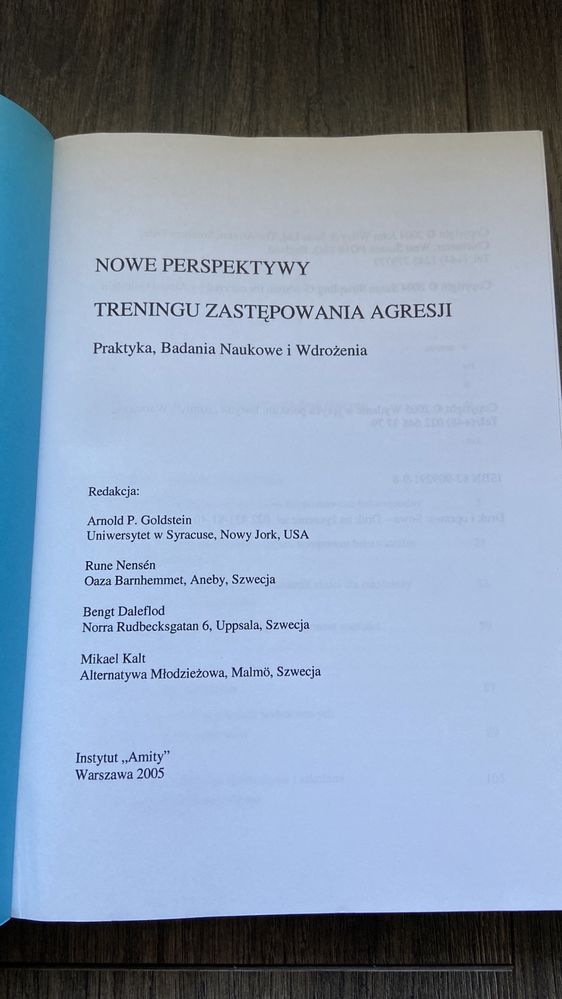 TZA Nowe perspektywy treningu zastępowania agresji Goldstein.