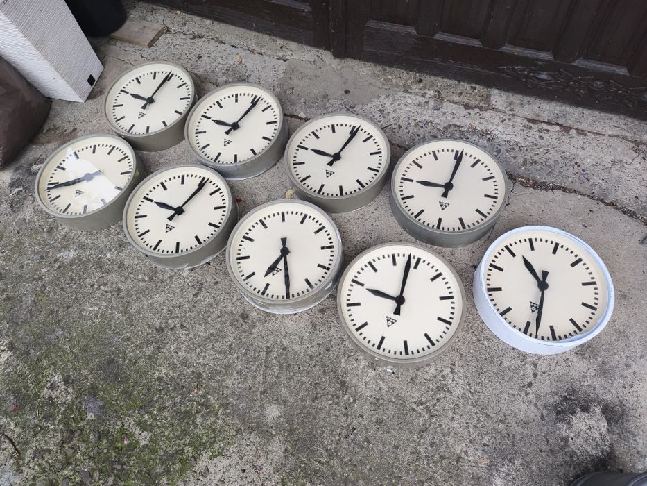 Zegar ścienny dworcowy Pragotron Elektrocas PV30, retro UNIKAT!