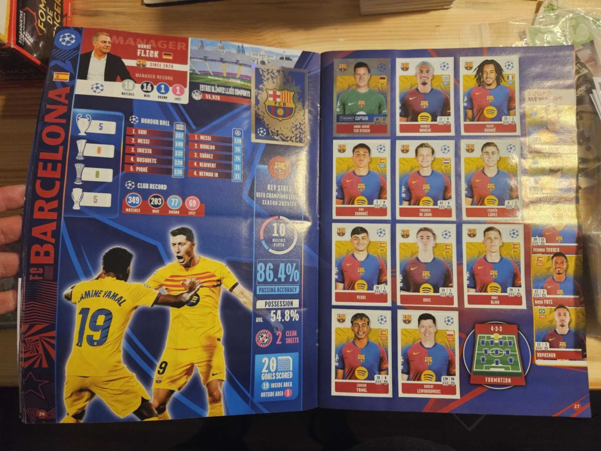 Cadernetas completas de Futebol e Set completos Por colar novos