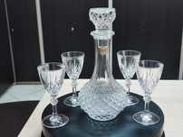 Vintage.Śliczny komplet.Cristal D'Arques.Francja.KARAFKA+4 kieliszki