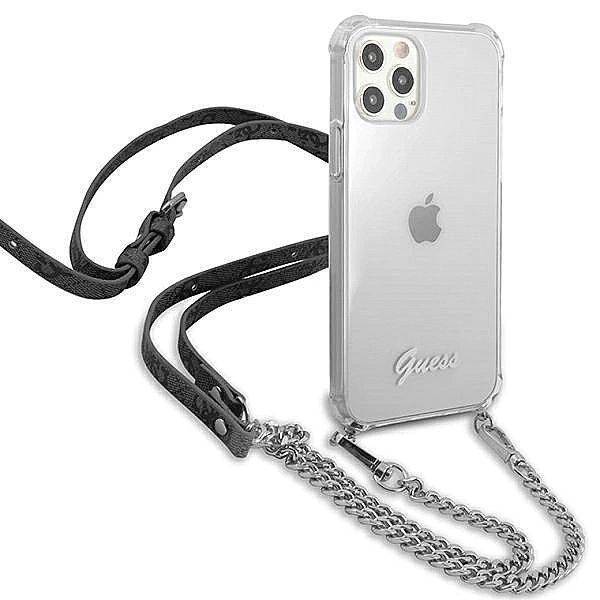 Etui Guess 4g Silver Chain na iPhone 12 / iPhone 12 Pro - przezroczyst