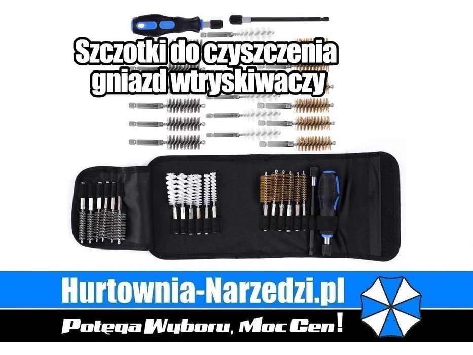 Zestaw szczoteczek do czyszczenia gniazd wtryskiwaczy 21-el.