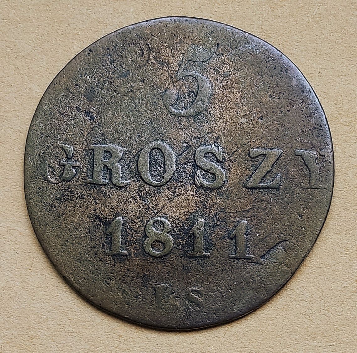 Moneta 5 groszy 1811 I.S. Księstwo Warszawskie