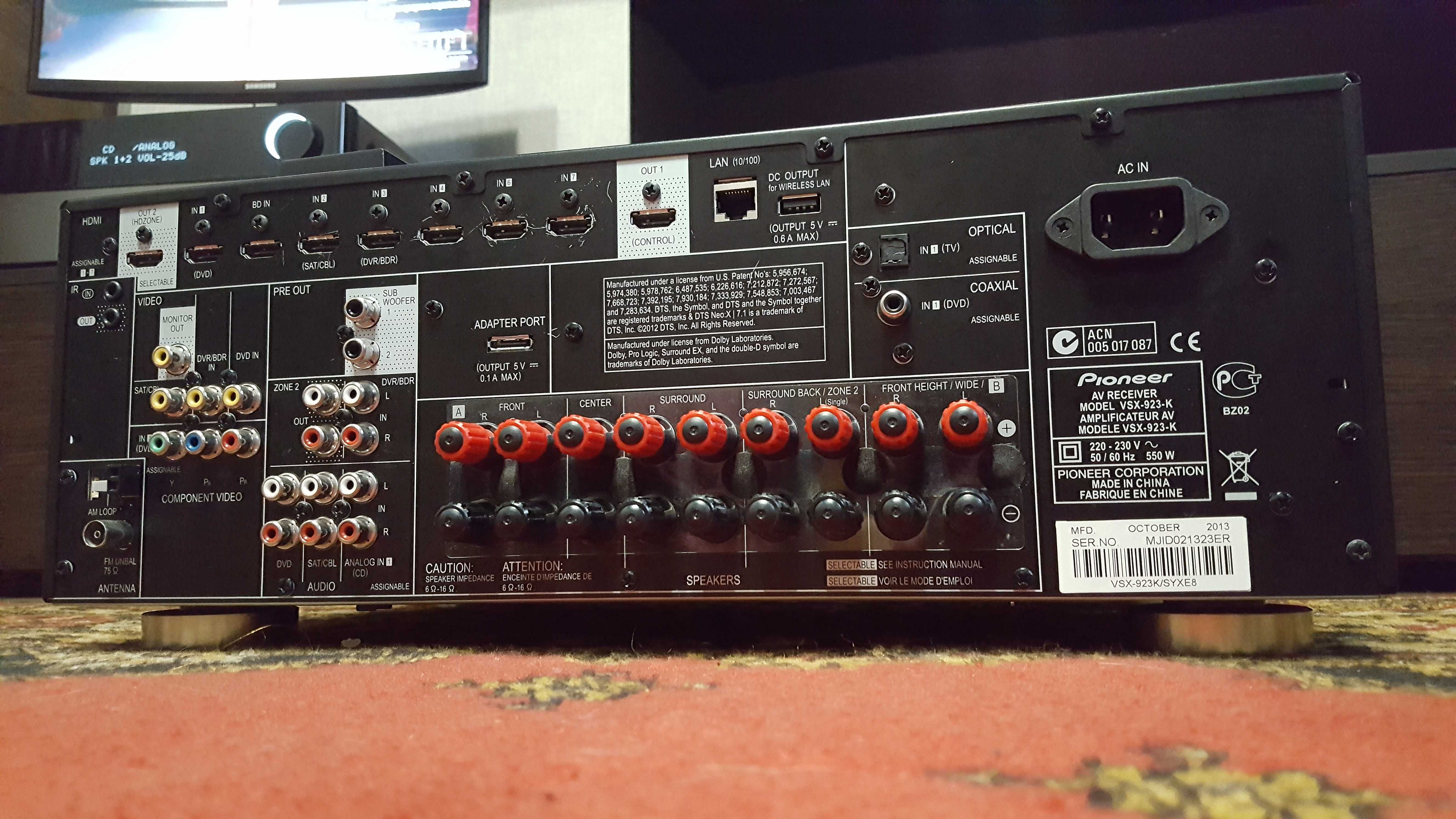 Продам AV-ресивер Pioneer vsx 923 k MHL DLNA 4K usb інтернет-радіо