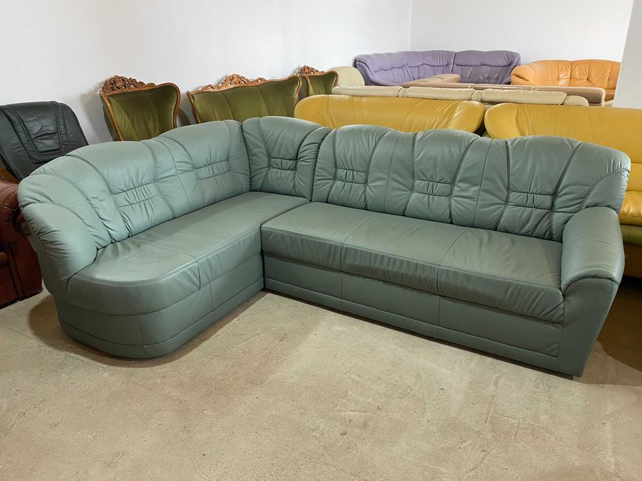 Шкіряний кутовий диван з натуральноі шкіри