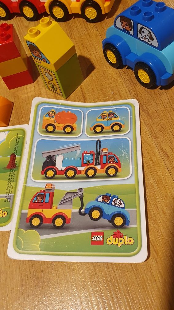 Klocki lego duplo, moje pierwsze samochody, autka.