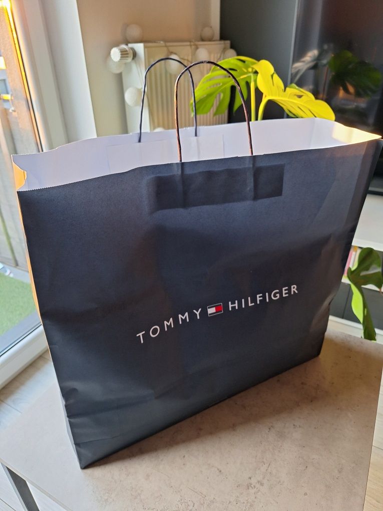 Tommy Hilfiger TH duża XL papierowa torba zakupowa torebka na prezent