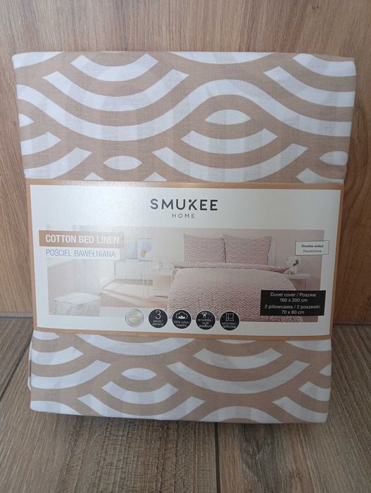 dwustronna pościel bawełniana 3-częściowa 160x200 smukee