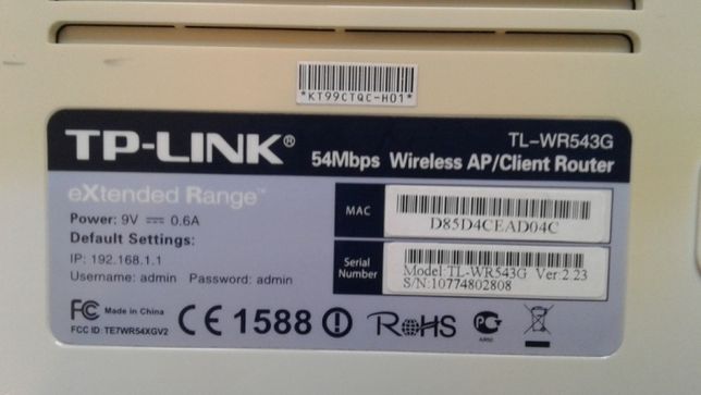 Router TP-Link TL-WR543G