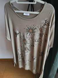 Yessica by C&A t-shirt w kwiaty brąz r. XXL 52/54