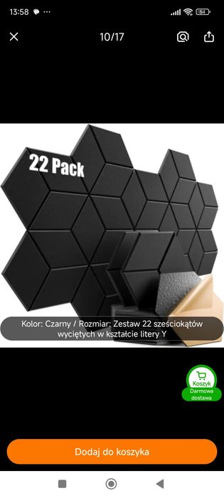 Panele akustyczne samoprzylepne sześciany