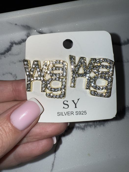 Kolczyki wang cyrkonie gold