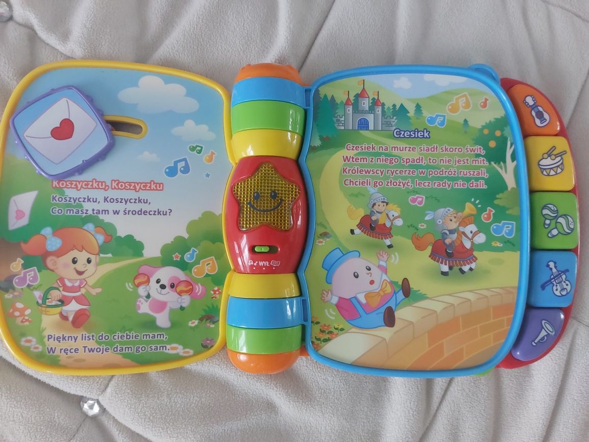 Fisher price mikrofon szczeniaczka telefon vtech grająca książeczka
