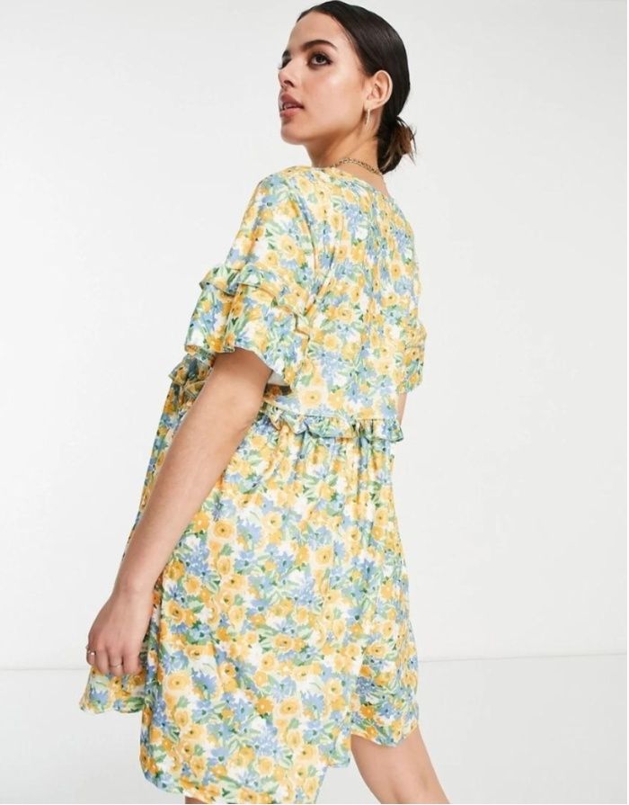 Sukienka w kwiaty na wiosnę i lato plus size 46 48 oversize