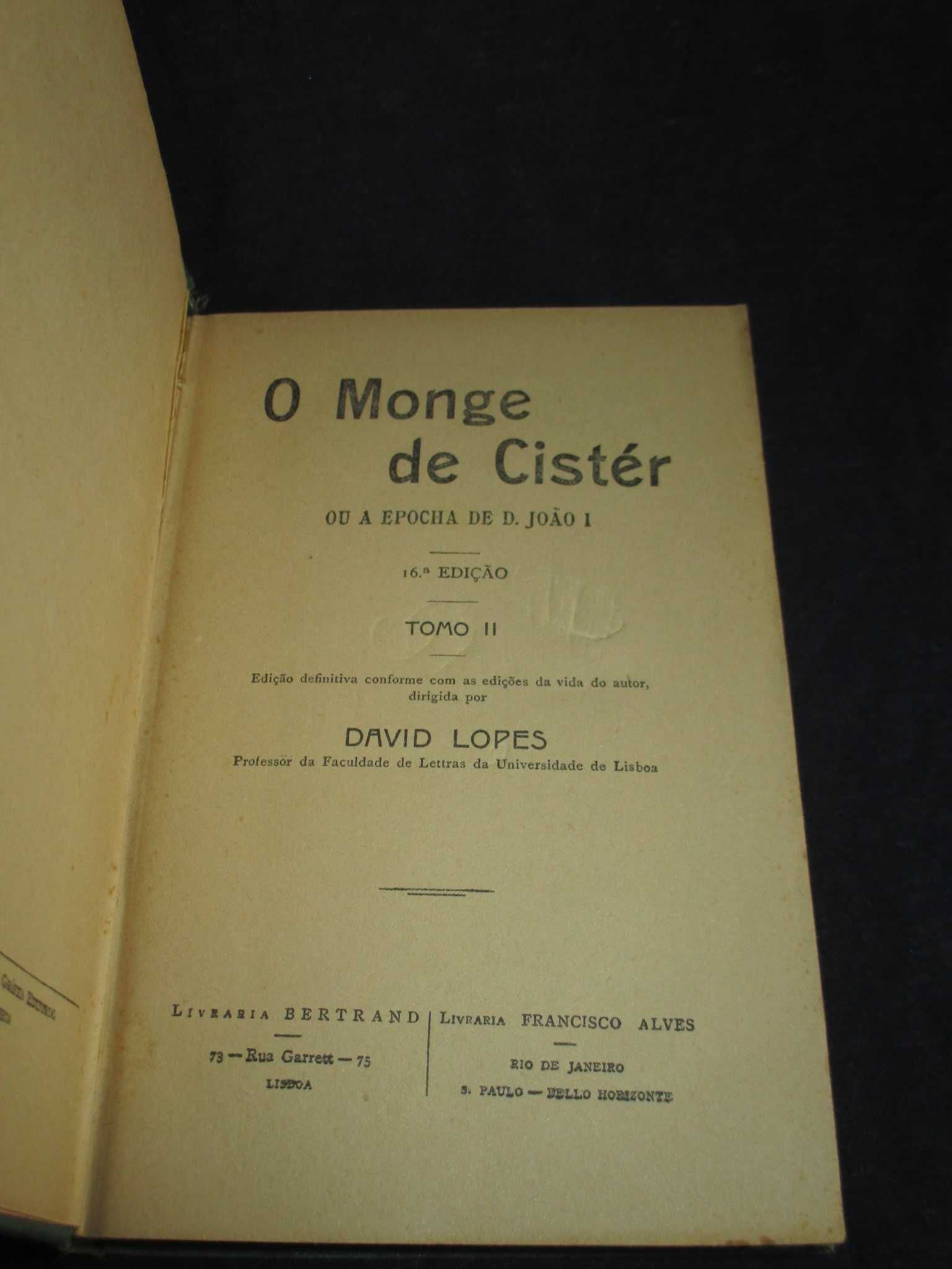 Livro O Monge de Cister Alexandre Herculano Edição definitiva