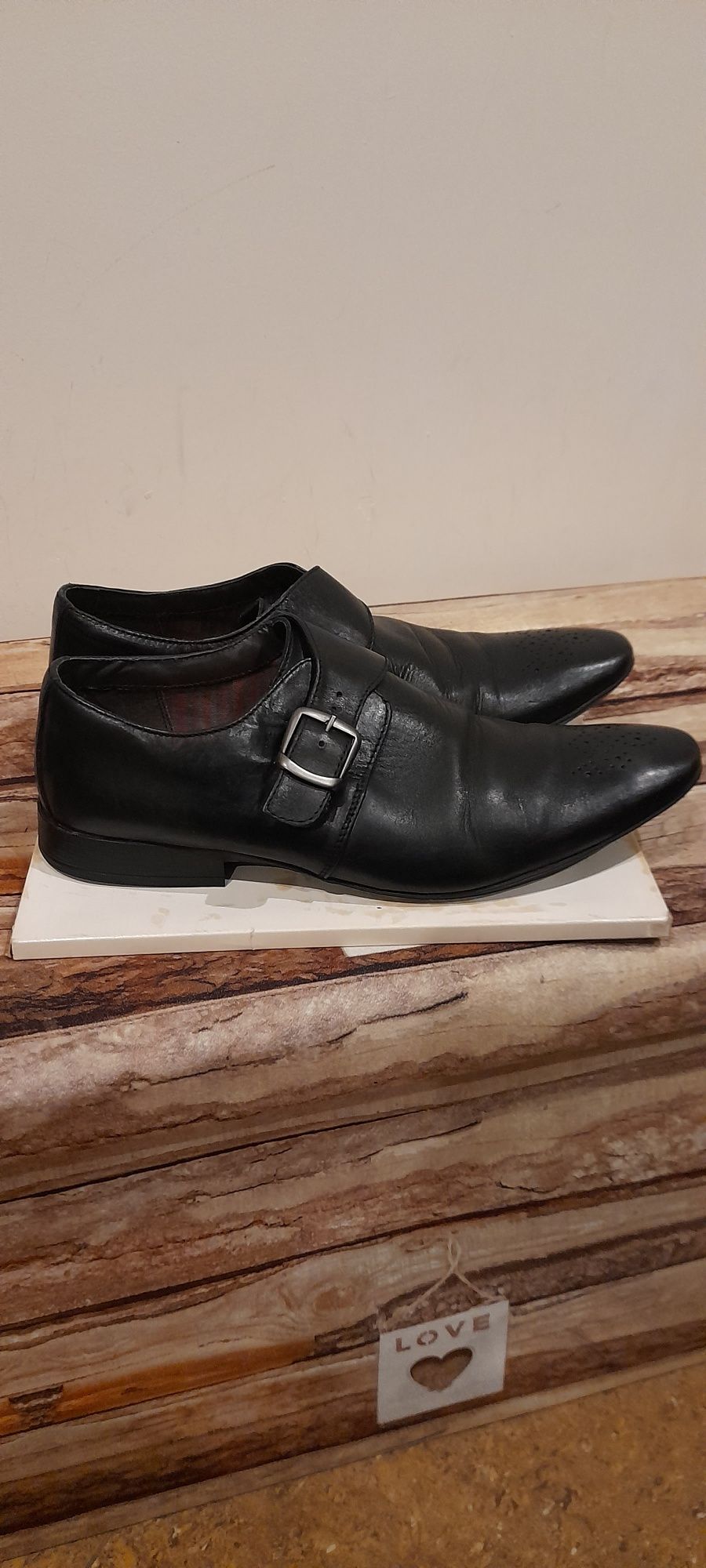 Półbuty męskie skórzane czarne roz 29cm, Clarks